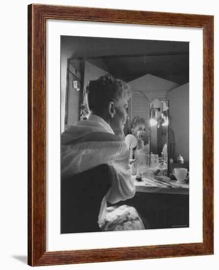 Actress Mary Martin Putting on Her Makeup-Yale Joel-Framed Premium Photographic Print