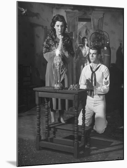 Actress Maureen Stapleton and Actor Don Murray, Performing in a Scene from "The Rose Tattoo"-null-Mounted Premium Photographic Print