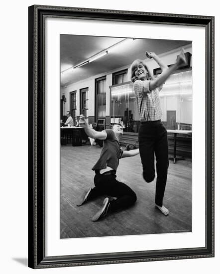 Actress Melina Mercouri Practicing a Dance Number for the Play "Illya Darling"-Henry Groskinsky-Framed Premium Photographic Print