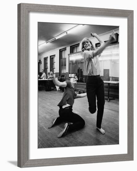 Actress Melina Mercouri Practicing a Dance Number for the Play "Illya Darling"-Henry Groskinsky-Framed Premium Photographic Print