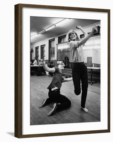Actress Melina Mercouri Practicing a Dance Number for the Play "Illya Darling"-Henry Groskinsky-Framed Premium Photographic Print