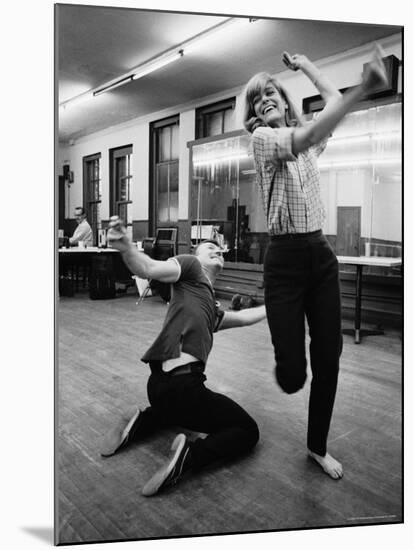 Actress Melina Mercouri Practicing a Dance Number for the Play "Illya Darling"-Henry Groskinsky-Mounted Premium Photographic Print