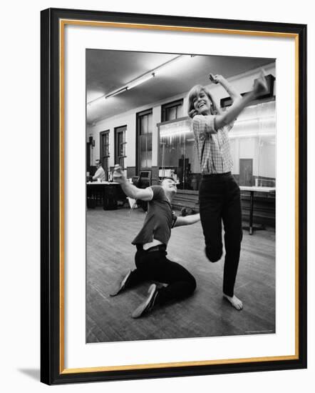 Actress Melina Mercouri Practicing a Dance Number for the Play "Illya Darling"-Henry Groskinsky-Framed Premium Photographic Print