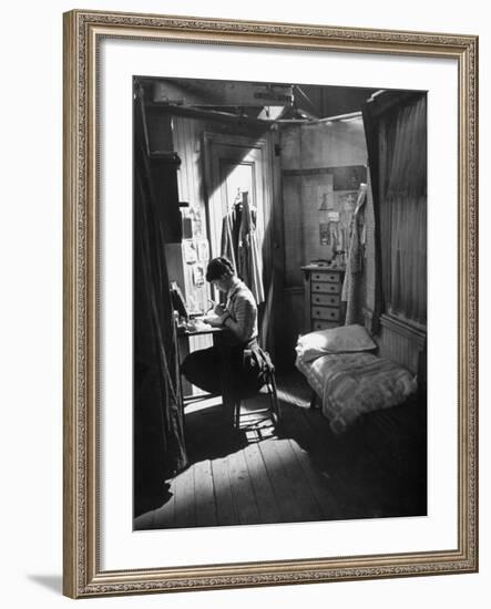 Actress Millie Perkins, as Anne Frank in the Film "The Diary of Anne Frank"-Ralph Crane-Framed Premium Photographic Print