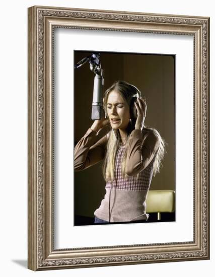 Actress Peggy Lipton in a Recording Studio-Vernon Merritt III-Framed Photographic Print