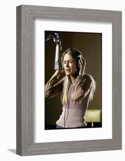 Actress Peggy Lipton in a Recording Studio-Vernon Merritt III-Framed Photographic Print