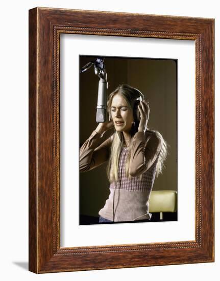 Actress Peggy Lipton in a Recording Studio-Vernon Merritt III-Framed Photographic Print