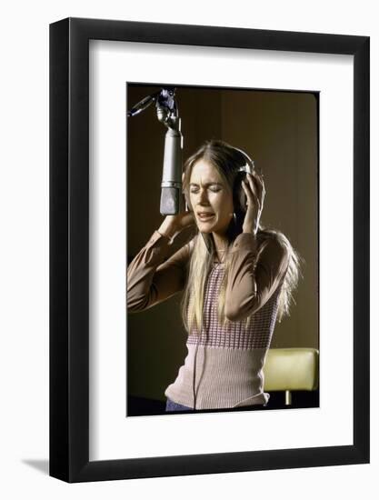 Actress Peggy Lipton in a Recording Studio-Vernon Merritt III-Framed Photographic Print