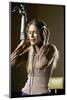 Actress Peggy Lipton in a Recording Studio-Vernon Merritt III-Mounted Photographic Print