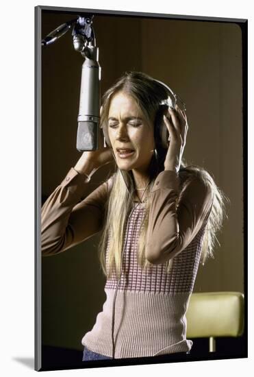 Actress Peggy Lipton in a Recording Studio-Vernon Merritt III-Mounted Photographic Print