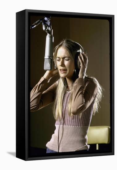 Actress Peggy Lipton in a Recording Studio-Vernon Merritt III-Framed Premier Image Canvas