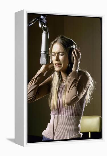 Actress Peggy Lipton in a Recording Studio-Vernon Merritt III-Framed Premier Image Canvas