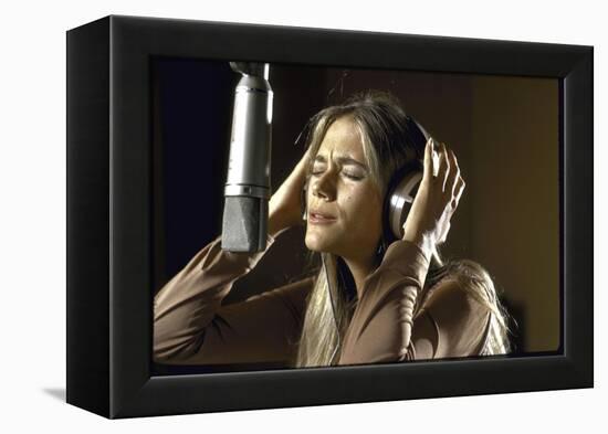 Actress Peggy Lipton in a Recording Studio-Vernon Merritt III-Framed Premier Image Canvas