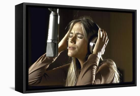 Actress Peggy Lipton in a Recording Studio-Vernon Merritt III-Framed Premier Image Canvas