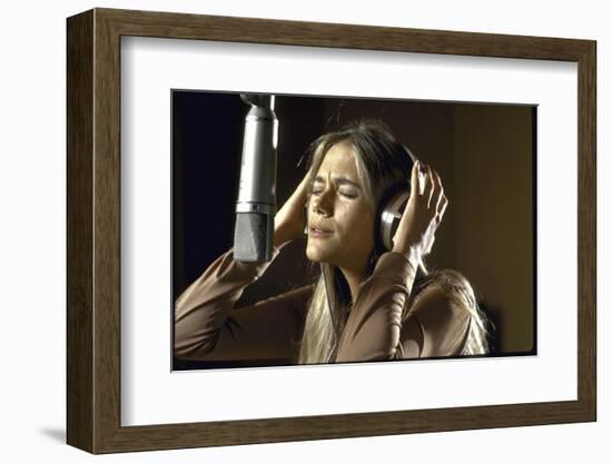 Actress Peggy Lipton in a Recording Studio-Vernon Merritt III-Framed Photographic Print