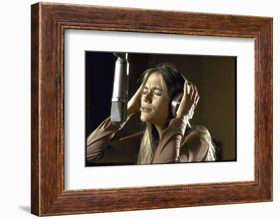 Actress Peggy Lipton in a Recording Studio-Vernon Merritt III-Framed Photographic Print