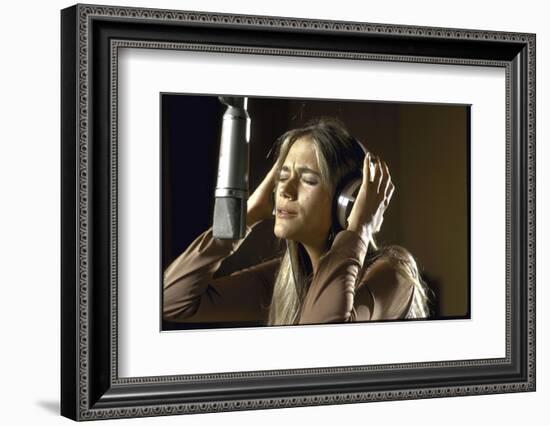 Actress Peggy Lipton in a Recording Studio-Vernon Merritt III-Framed Photographic Print