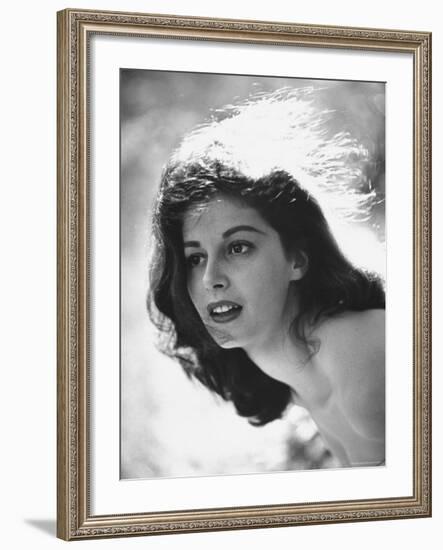 Actress Pier Angeli, 22, Posing in the Woods-Allan Grant-Framed Premium Photographic Print