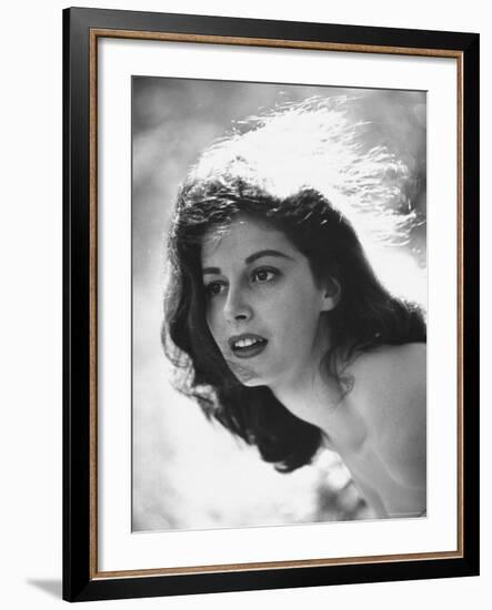 Actress Pier Angeli, 22, Posing in the Woods-Allan Grant-Framed Premium Photographic Print