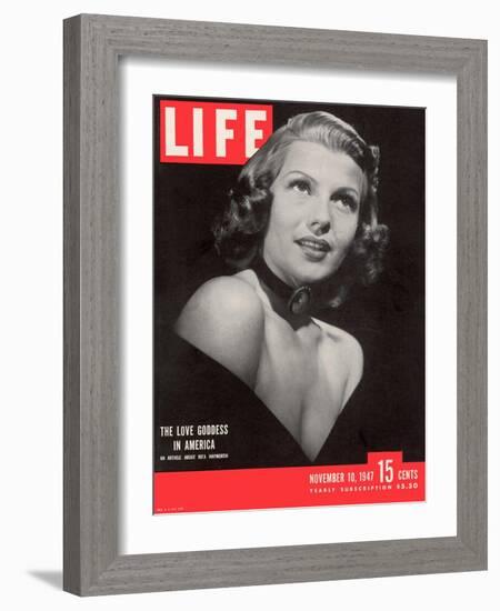 Actress Rita Hayworth, November 10, 1947-John Florea-Framed Photographic Print