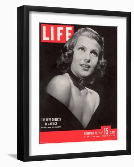 Actress Rita Hayworth, November 10, 1947-John Florea-Framed Photographic Print