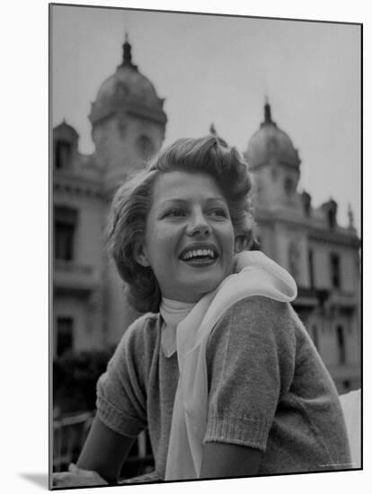 Actress Rita Hayworth Outside Casino-Tony Linck-Mounted Premium Photographic Print