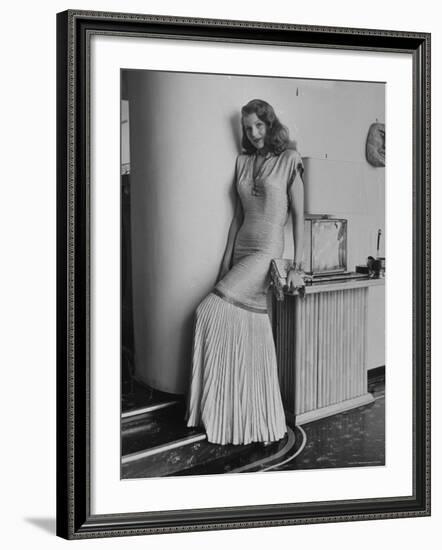 Actress Rita Hayworth Posing in Wardrobe Columbia Pictures Bought Her for the Movie "Gilda"-Bob Landry-Framed Premium Photographic Print