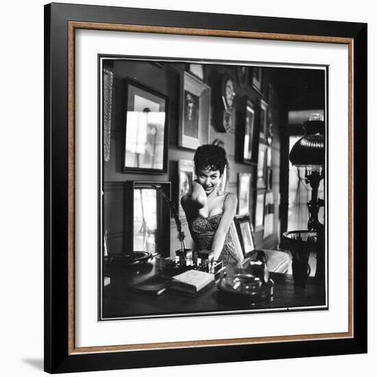 Actress Rita Moreno Imitating the "Sexy Wild" Type-Loomis Dean-Framed Photographic Print