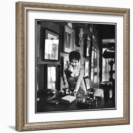 Actress Rita Moreno Imitating the "Sexy Wild" Type-Loomis Dean-Framed Premium Photographic Print