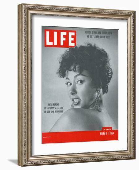 Actress Rita Moreno, March 1, 1954-Loomis Dean-Framed Photographic Print