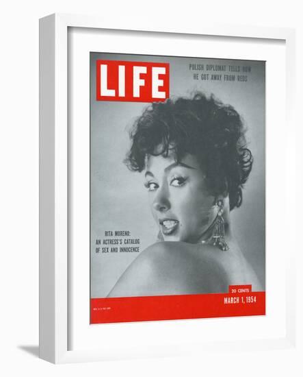 Actress Rita Moreno, March 1, 1954-Loomis Dean-Framed Photographic Print