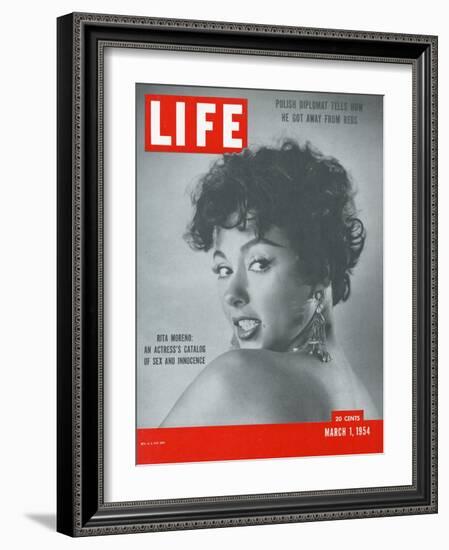 Actress Rita Moreno, March 1, 1954-Loomis Dean-Framed Photographic Print