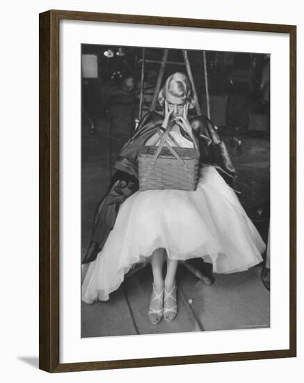 Actress, Rosemary Clooney on Her TV Show Rehearsing Part of "Red Riding Hood Skit"-Leonard Mccombe-Framed Premium Photographic Print