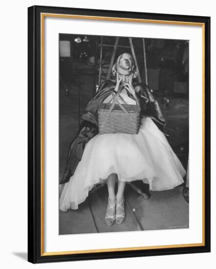 Actress, Rosemary Clooney on Her TV Show Rehearsing Part of "Red Riding Hood Skit"-Leonard Mccombe-Framed Premium Photographic Print