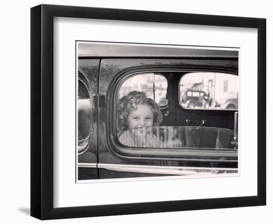 Actress Shirley Temple Arriving at 20th Century Fox Film Studio Lot to Celebrate Eighth Birthday-Alfred Eisenstaedt-Framed Photographic Print