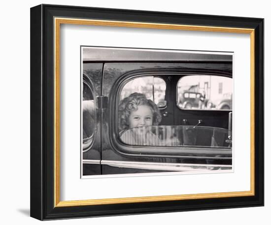 Actress Shirley Temple Arriving at 20th Century Fox Film Studio Lot to Celebrate Eighth Birthday-Alfred Eisenstaedt-Framed Photographic Print