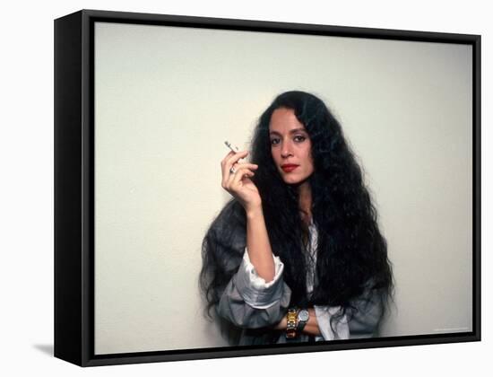 Actress Sonia Braga, Holding Cigarette-David Mcgough-Framed Premier Image Canvas