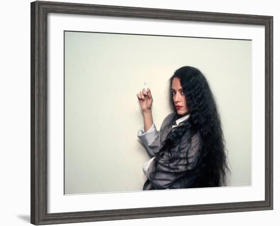 Actress Sonia Braga, Holding Cigarette-David Mcgough-Framed Premium Photographic Print