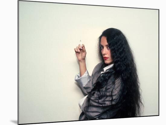 Actress Sonia Braga, Holding Cigarette-David Mcgough-Mounted Premium Photographic Print