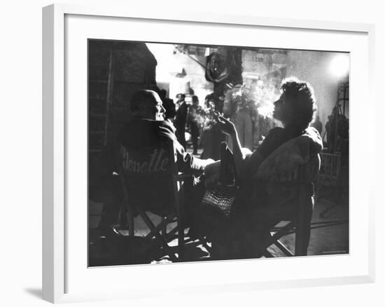 Actress Sophia Loren and Her Manager Carlo Ponti-Loomis Dean-Framed Premium Photographic Print