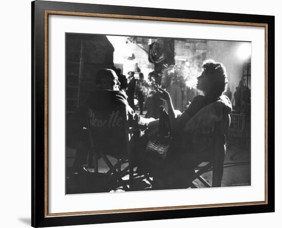 Actress Sophia Loren and Her Manager Carlo Ponti-Loomis Dean-Framed Premium Photographic Print