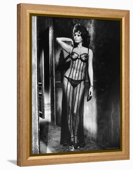 Actress Sophia Loren Costumed in Brothel Scene From the Movie "Marriage Italian Style"-Alfred Eisenstaedt-Framed Premier Image Canvas