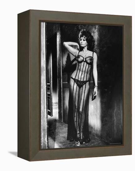 Actress Sophia Loren Costumed in Brothel Scene From the Movie "Marriage Italian Style"-Alfred Eisenstaedt-Framed Premier Image Canvas