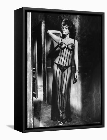 Actress Sophia Loren Costumed in Brothel Scene From the Movie "Marriage Italian Style"-Alfred Eisenstaedt-Framed Premier Image Canvas