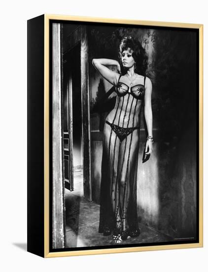 Actress Sophia Loren Costumed in Brothel Scene From the Movie "Marriage Italian Style"-Alfred Eisenstaedt-Framed Premier Image Canvas