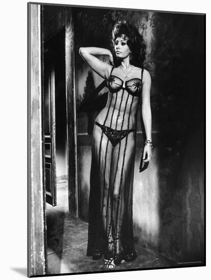 Actress Sophia Loren Costumed in Brothel Scene From the Movie "Marriage Italian Style"-Alfred Eisenstaedt-Mounted Premium Photographic Print