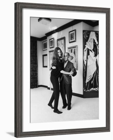 Actress Sophia Loren Dancing with Photographer Alfred Eisenstaedt in Her Villa-Alfred Eisenstaedt-Framed Premium Photographic Print