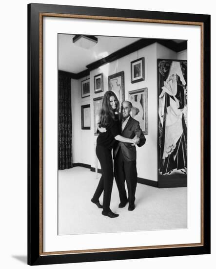 Actress Sophia Loren Dancing with Photographer Alfred Eisenstaedt in Her Villa-Alfred Eisenstaedt-Framed Premium Photographic Print