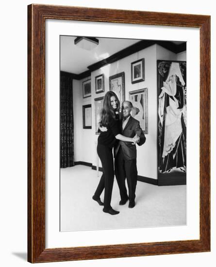 Actress Sophia Loren Dancing with Photographer Alfred Eisenstaedt in Her Villa-Alfred Eisenstaedt-Framed Premium Photographic Print