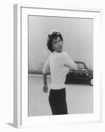 Actress Sophia Loren Displaying a Wide Range of Emotions-Loomis Dean-Framed Premium Photographic Print